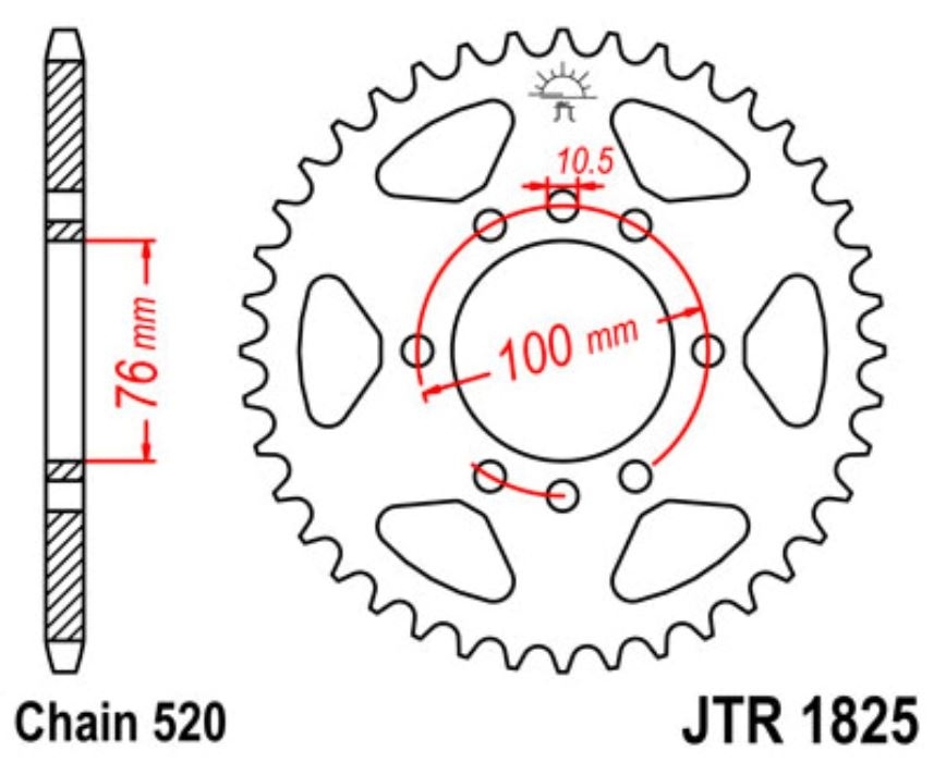 JT Kettenrad 40 Zähne Teilung 520 / JTR1825.40 JT Sprockets