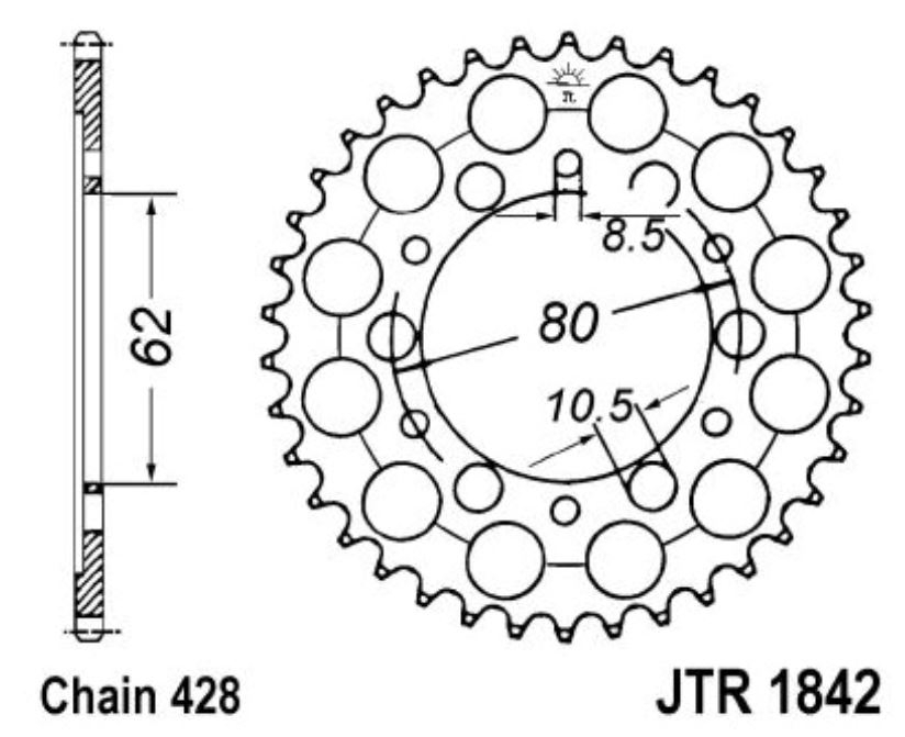 JT Kettenrad 37 Zähne Teilung 428 / JTR1842.37 JT Sprockets