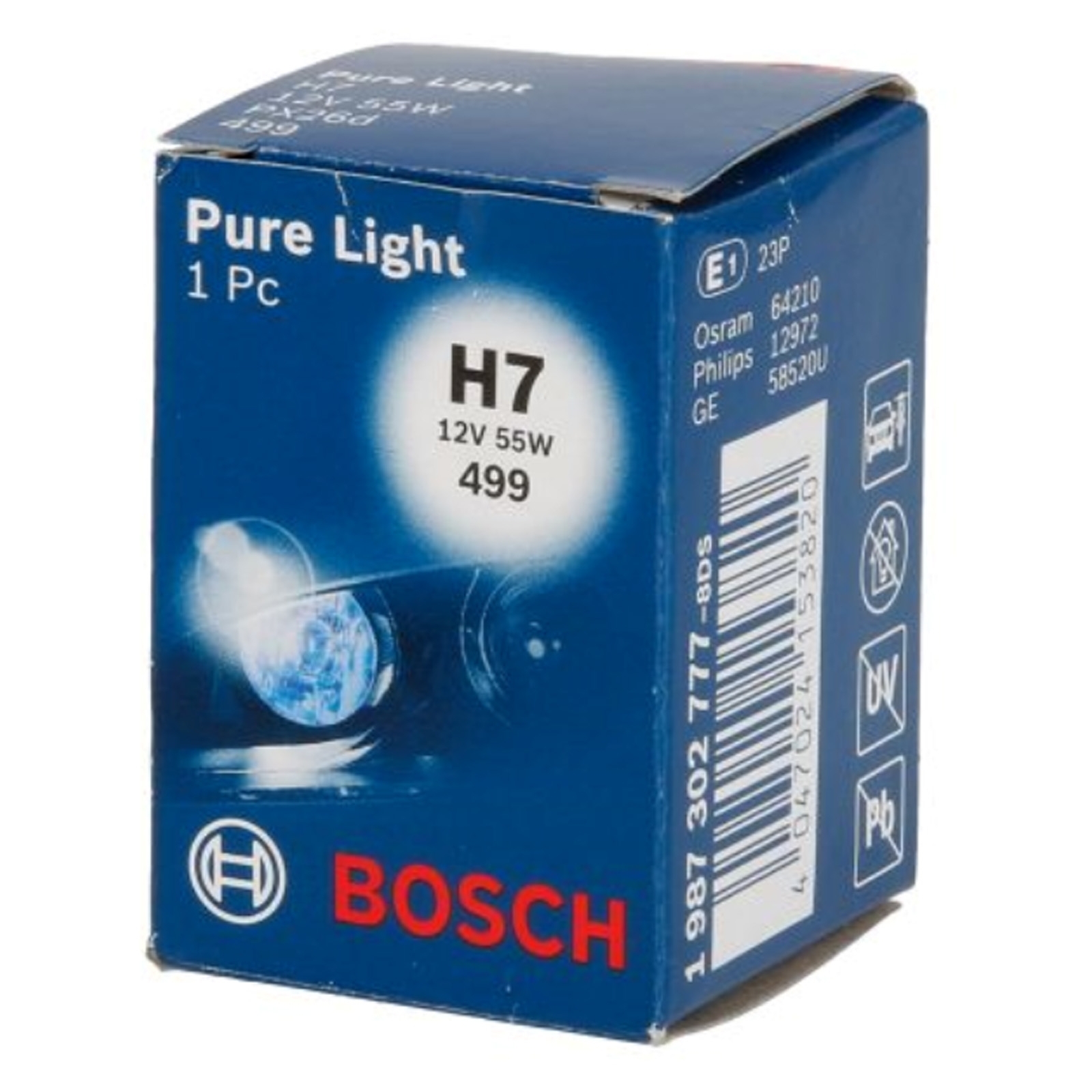 4x Original BOSCH Pure Light Glühlampe Halogen H7 12V 55W PX26D Glühbirne PKW
