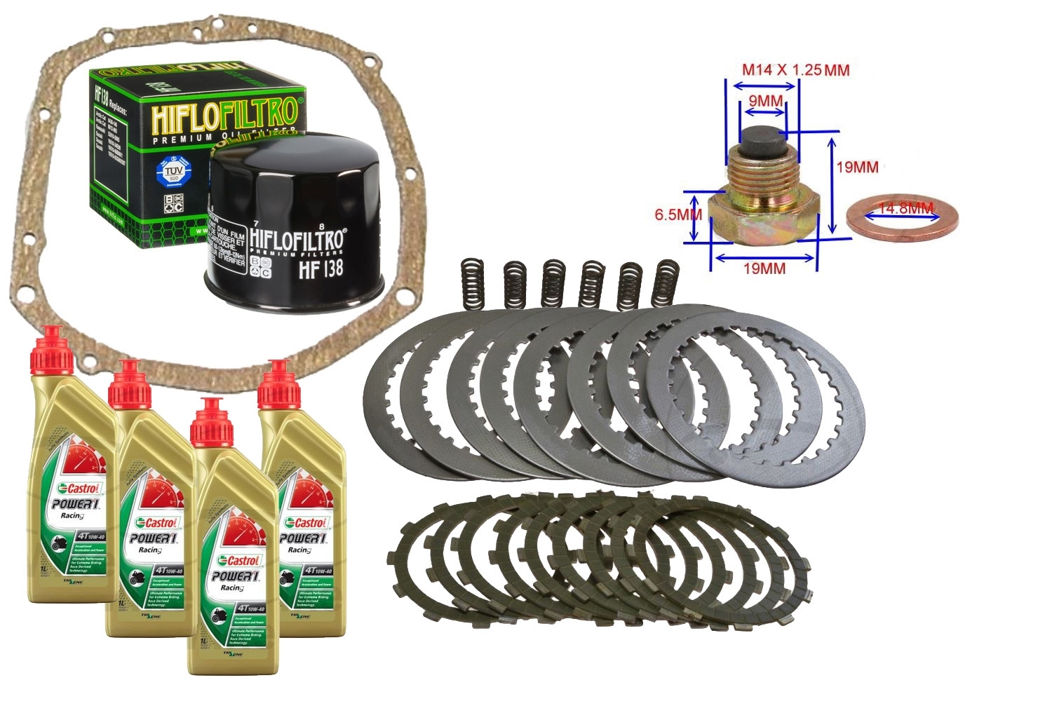 Kupplung Satz Dichtung Ölfilter Ablassschraube Öl für Suzuki GSX-R1100W RF900R