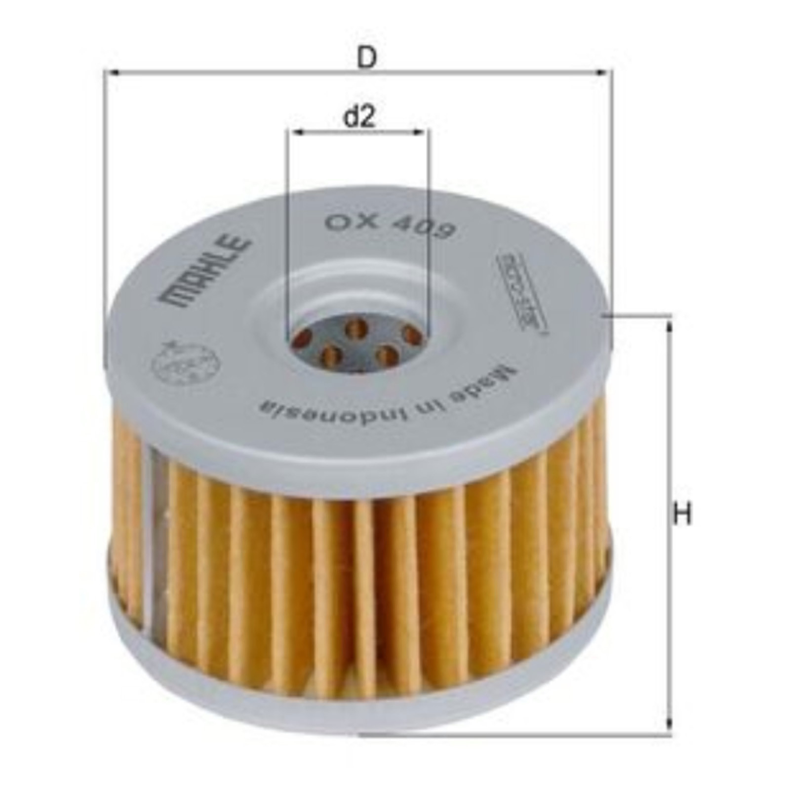 Mahle OX409 Ölfilter für Suzuki DR600 1983-89 DR650 1990-2000 DR800 1990-99 LS650 XF650 Sachs