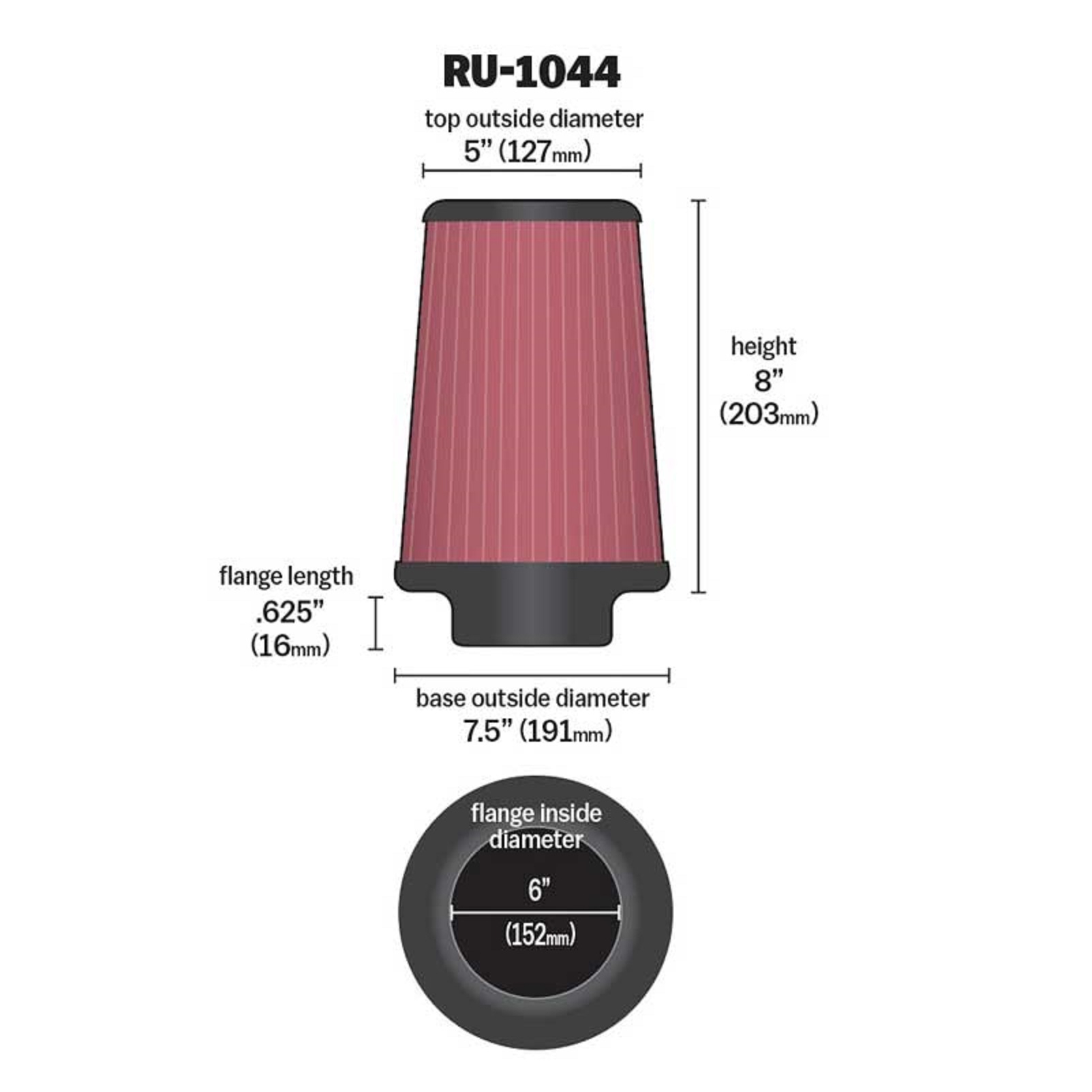 K&N Universalluftfilter Universeller Einsatz Auto Quad Motorrad Maschinen