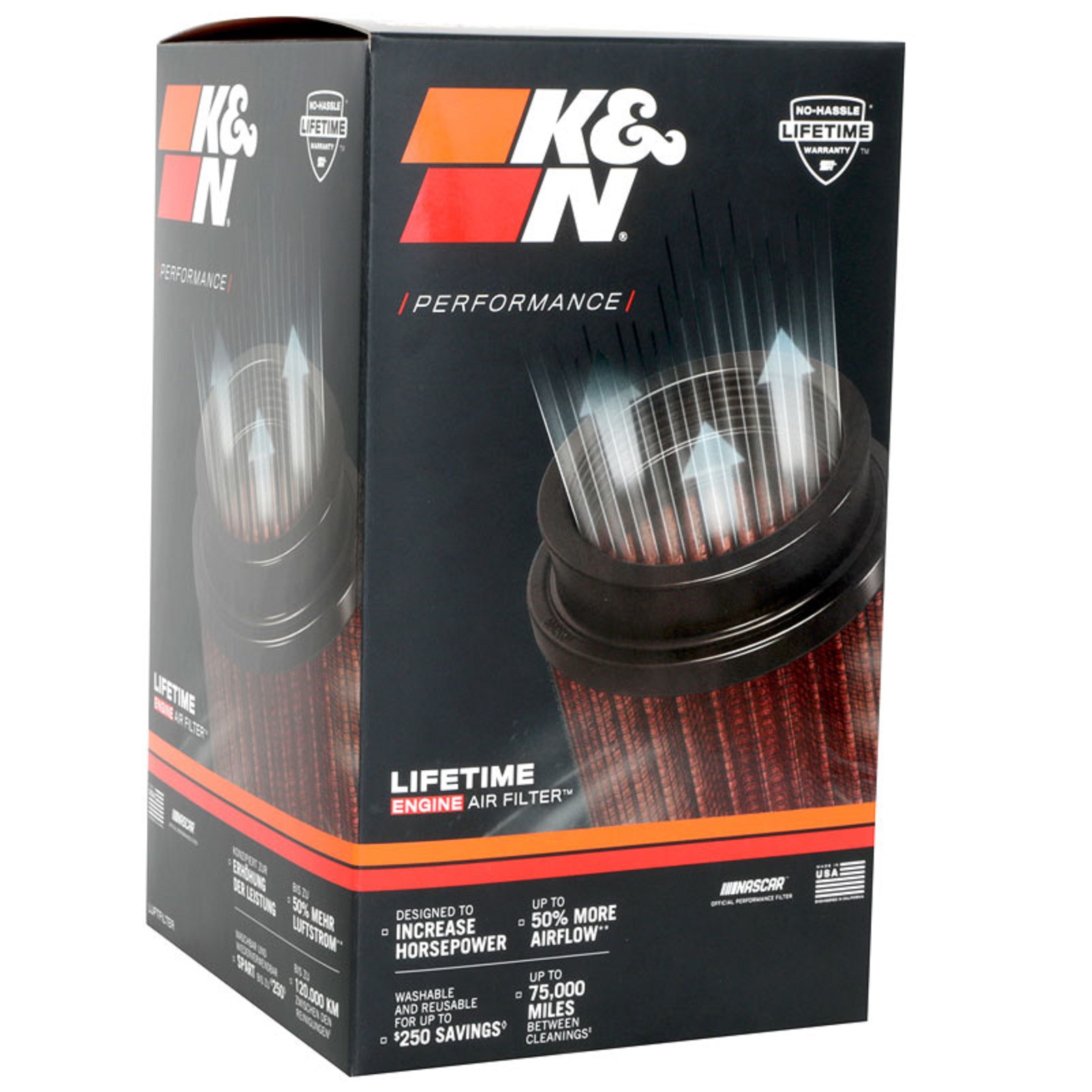 K&N Universalluftfilter Universeller Einsatz Auto Quad Motorrad Maschinen