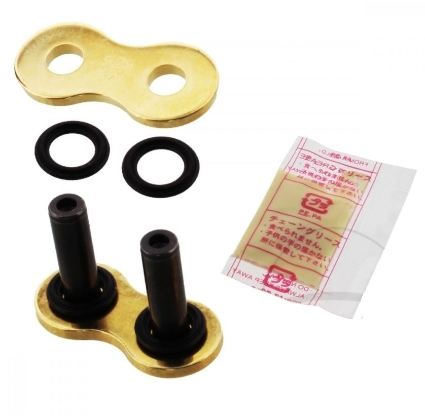 DID ZVMX X-Ringkette verstärkt gold 525 Teilung 114 Glieder offen mit Nietschloss DID525ZVMXGG/114ZB