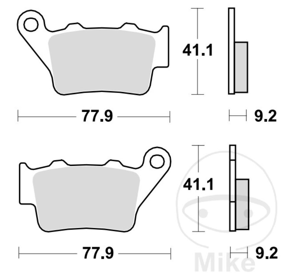 2x TRW Bremsbeläge vorn + hinten für Yamaha WR125R WR125X DE071 DE072 2009-2016