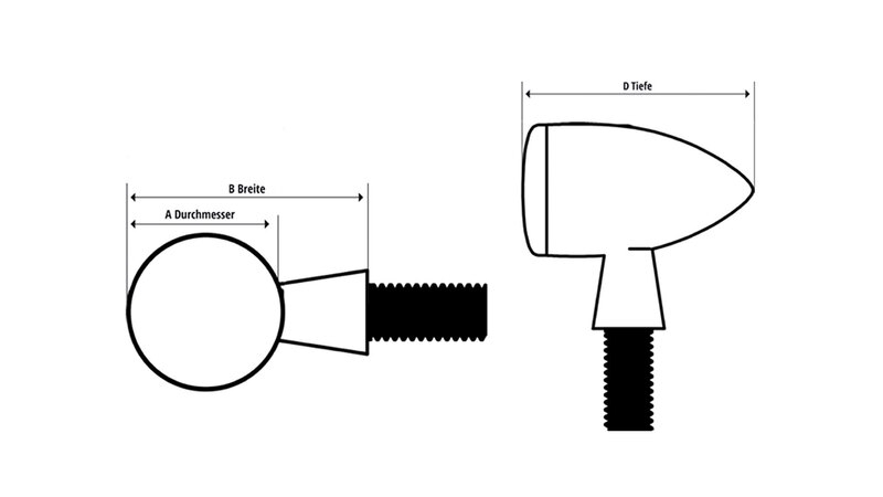 Highsider 204-001 Blinker universal für viele Fahrzeuge Miniblinker smart Tiny LED M8 hinten Satz