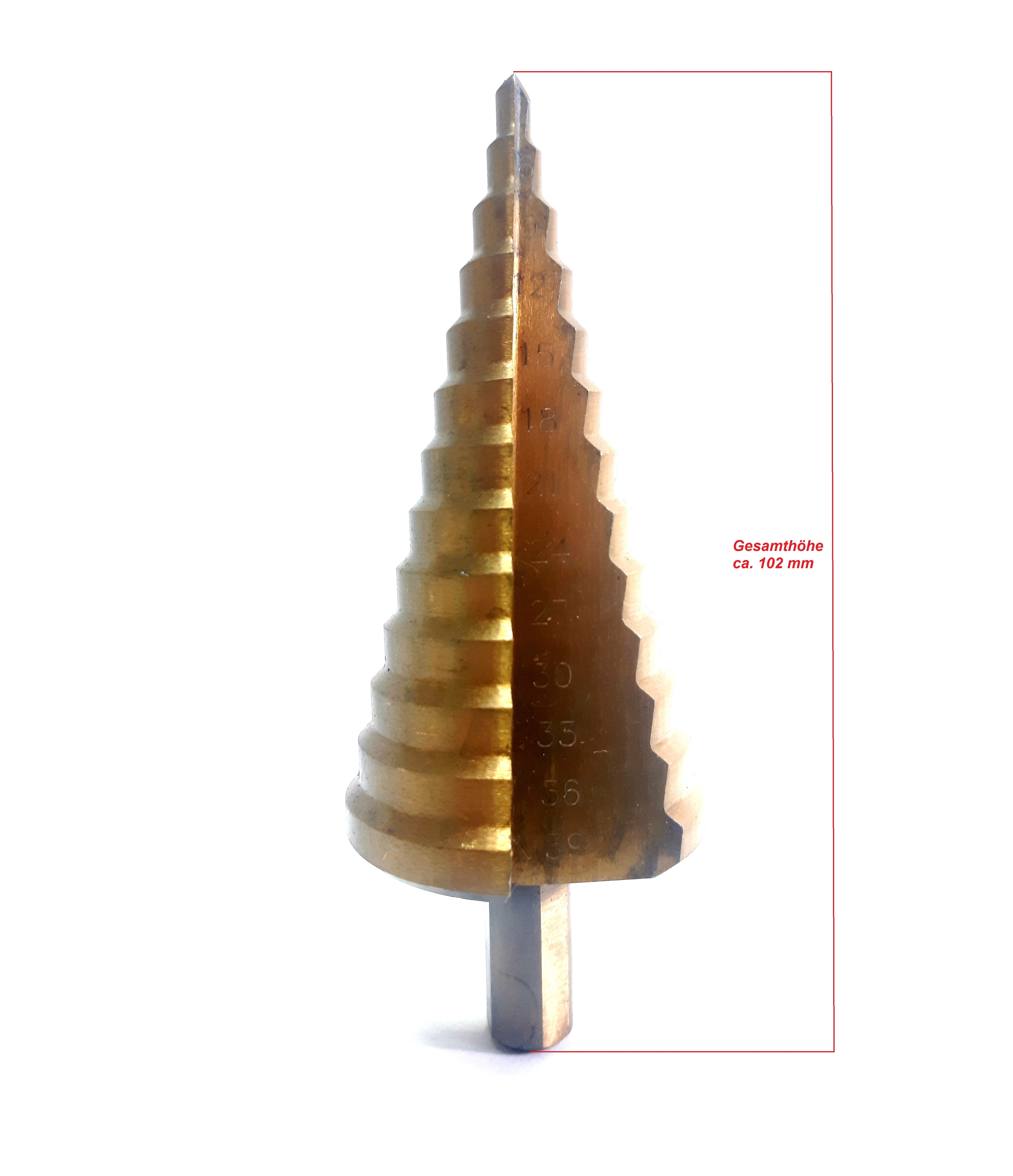 HSS Stufenbohrer Kegelbohrer 4-39 mm 13 Stufen Schälbohrer Konusbohrer