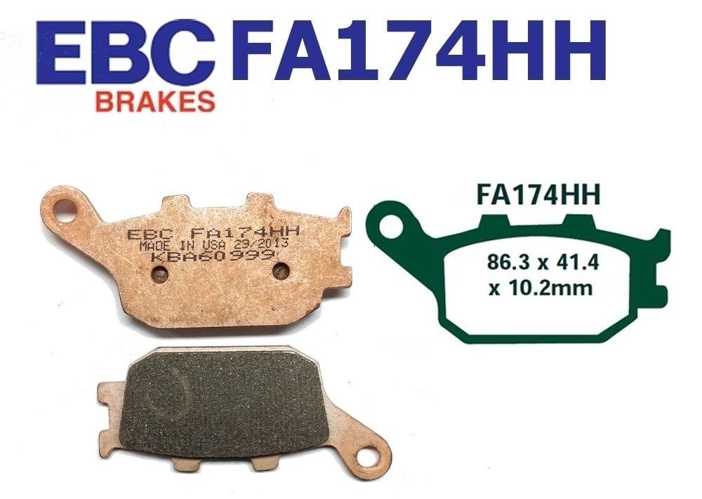 EBC FA174HH Sintermetall Bremsbeläge hinten für Honda Suzuki Yamaha Kawasaki
