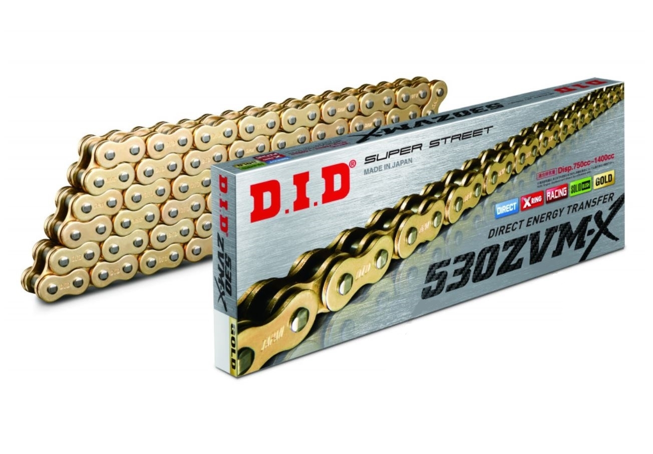 DID ZVMX X-Ring Endloskette extra verstärkt gold 530 Teilung 118 Glieder