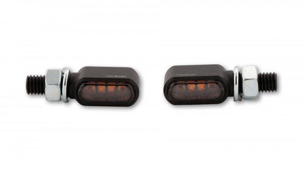HIGHSIDER CNC LED Blinker LITLLE BRONX, schwarz, getöntes Glas, E-geprüft, Paar