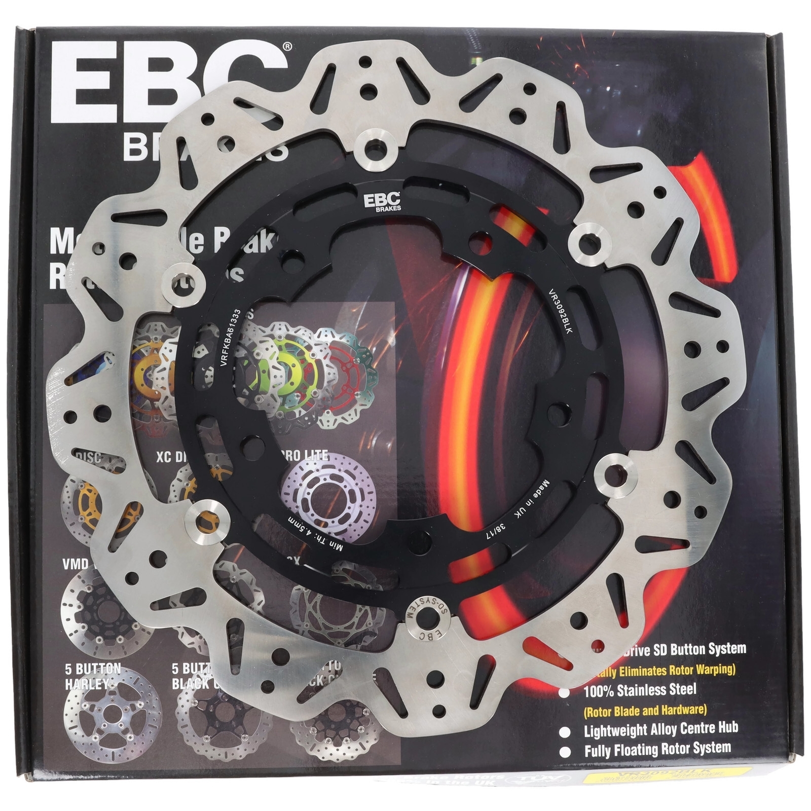 EBC VR3092BLK Bremsscheibe für Suzuki GSF 1200 650 1250 GSR 600 DL GSX 650