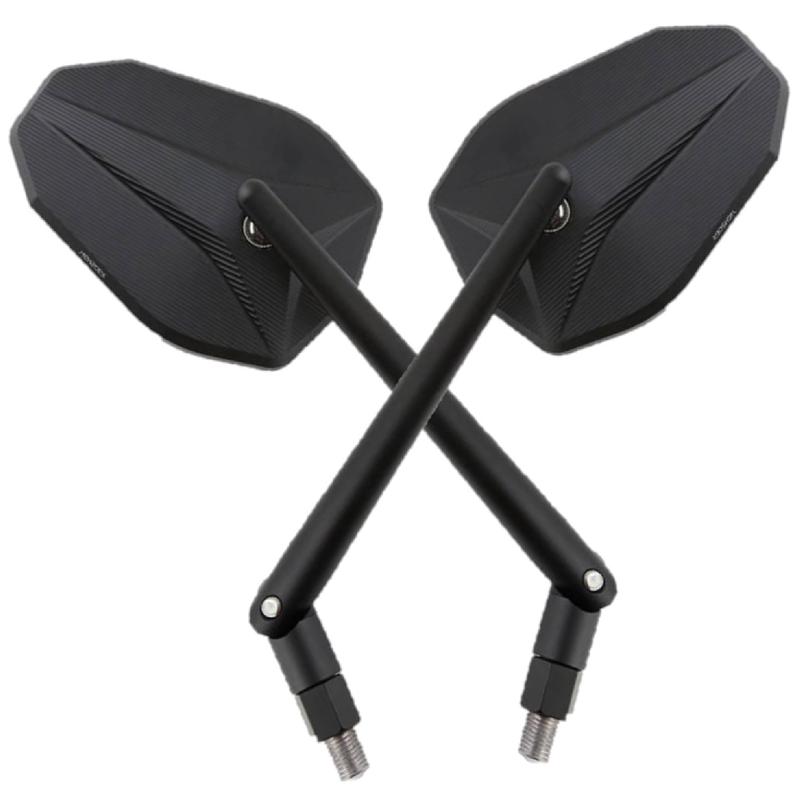 Spiegelpaar universell für viele Fahrzeuge aus Aluminium in schwarz mit M10 Gewinde Beidseitig montierbar