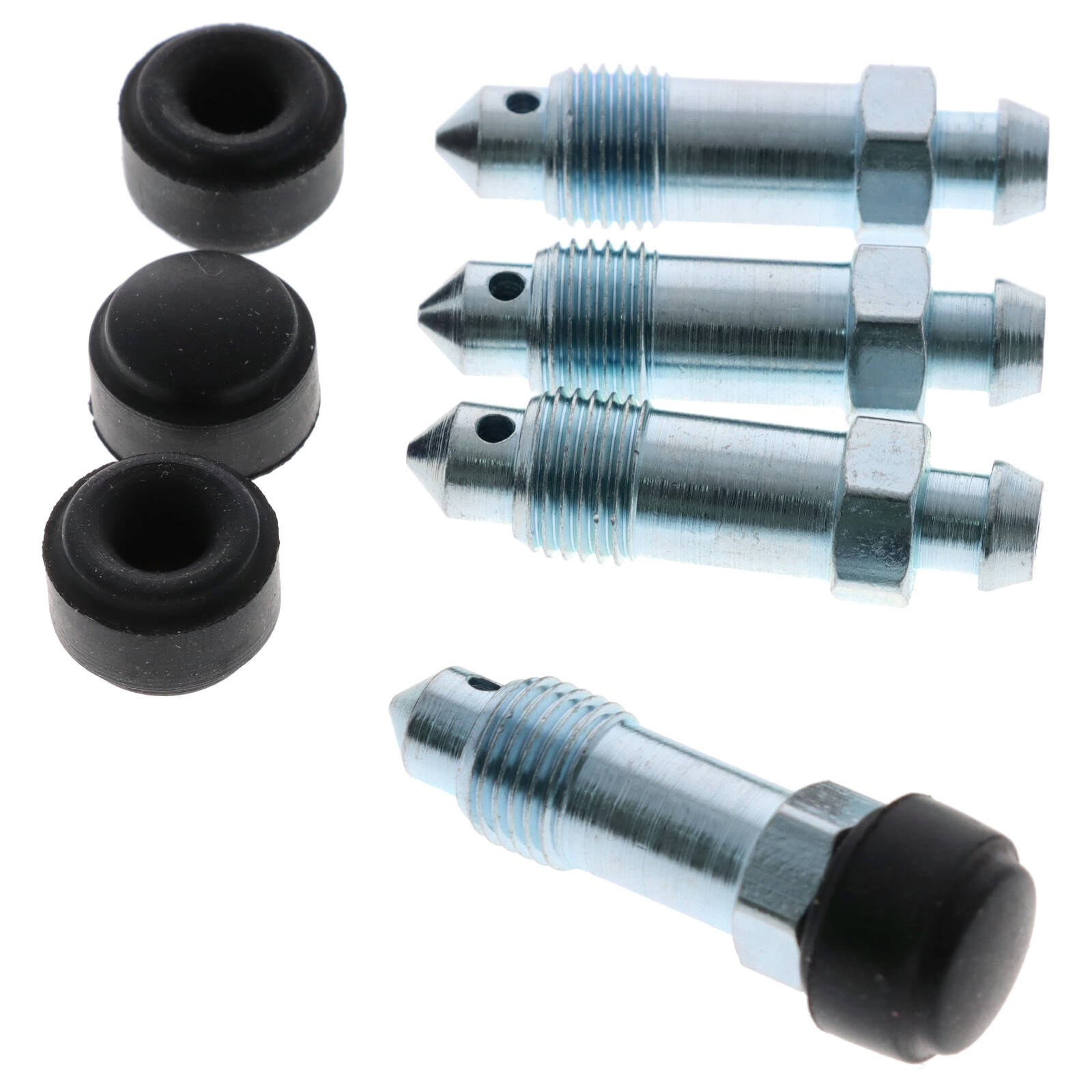 4x Quick Brake QB0018-4 Bremsen Entlüfterschraube Entlüftungsventil M10x1x36.5 SW10 mit Kappen