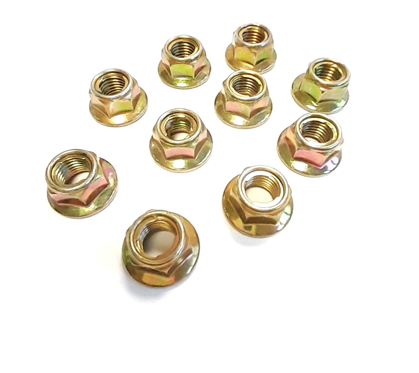 10x Variomatik Mutter Riemenscheibe M10x1.25 SW15 Bundmutter für Aprilia Piaggio Vespa Gilera