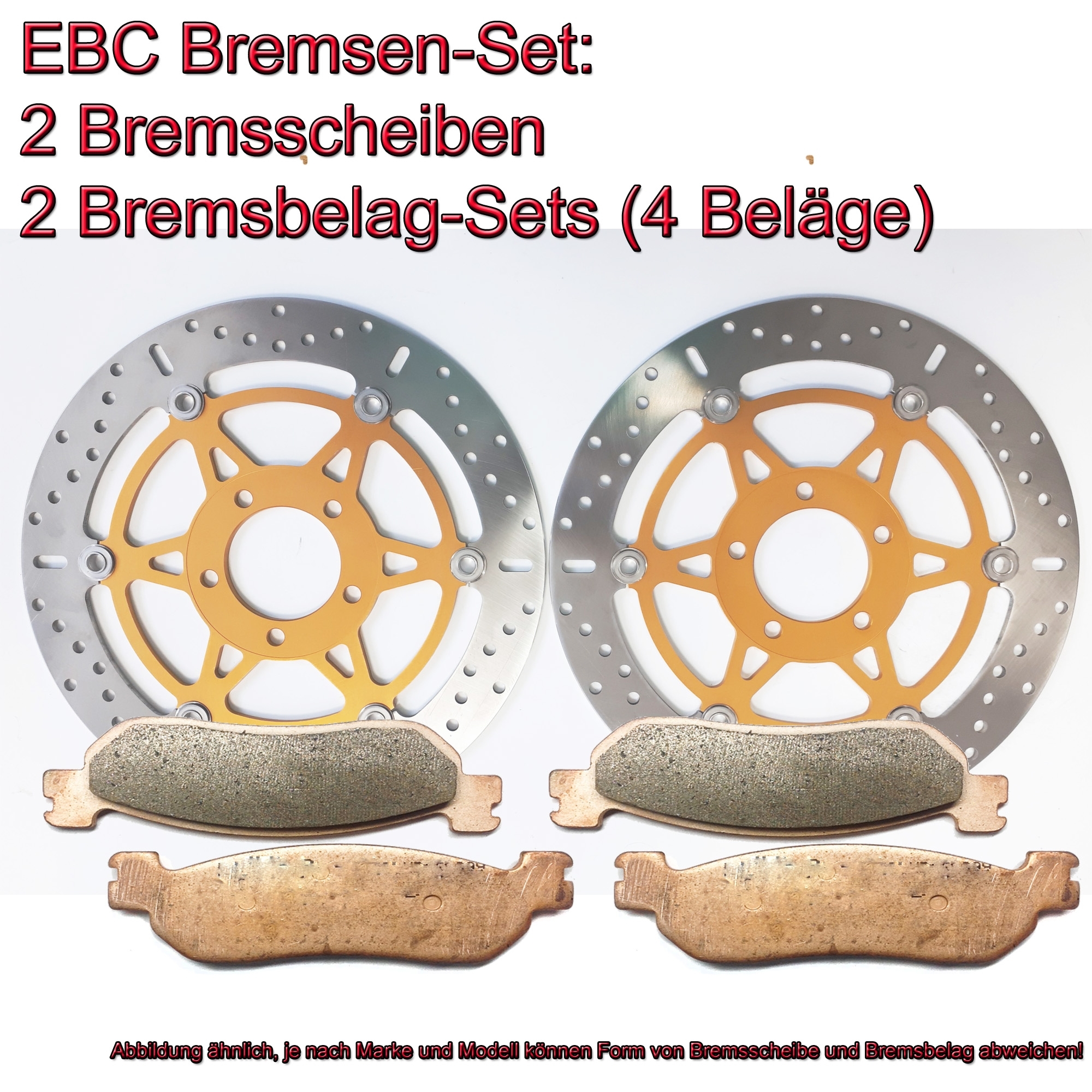 EBC Bremsen Set vorne 2x MD2105X + 2x FA380HH für Yamaha YZF-R6 2008-2016