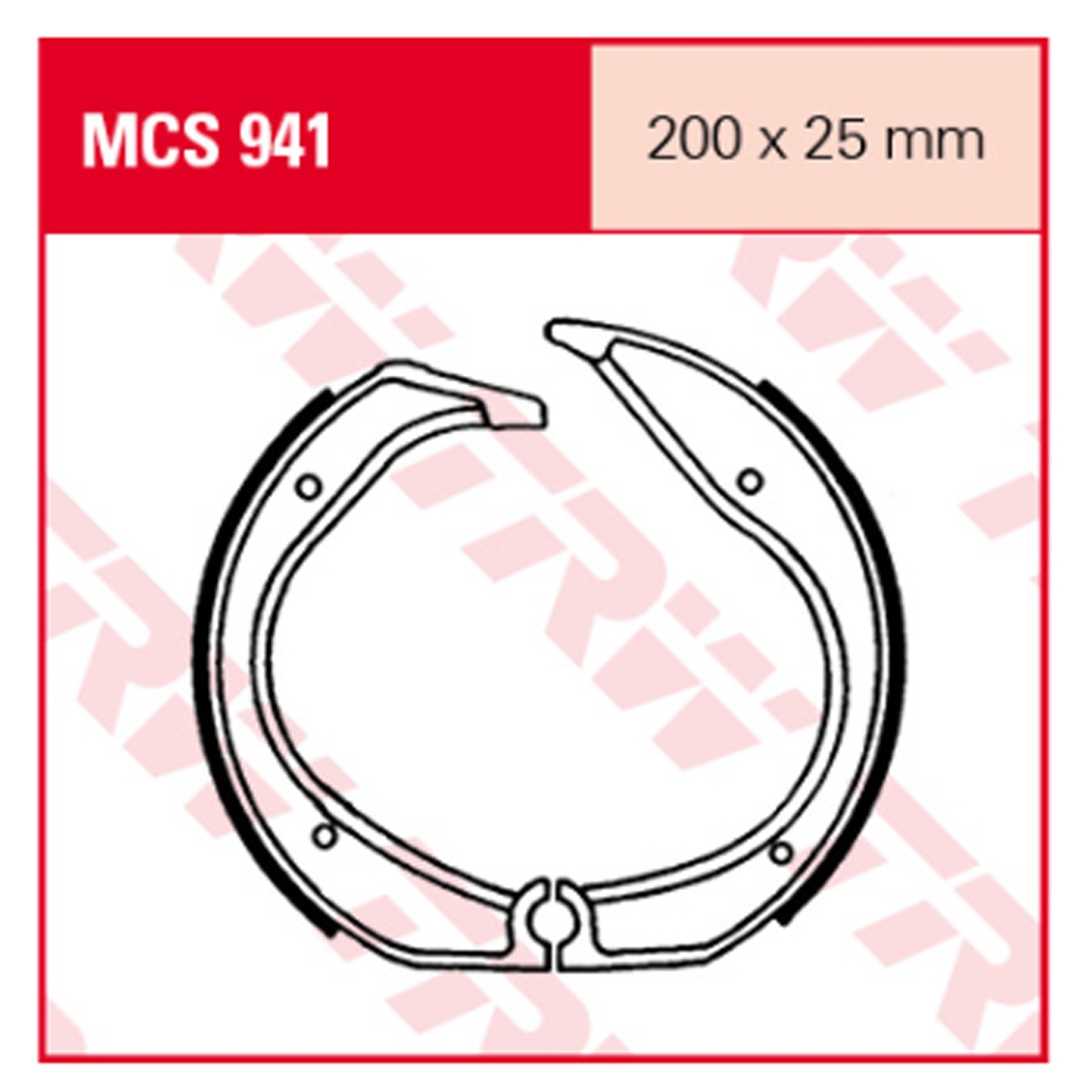 TRW MCS941 Bremsbacken hinten für BMW K75 K75/2 R45 R65 R80 R100 200x25 mm
