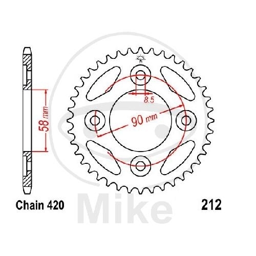 JT Kettenrad 37 Zähne Teilung 420 / JTR212.37 JT Sprockets
