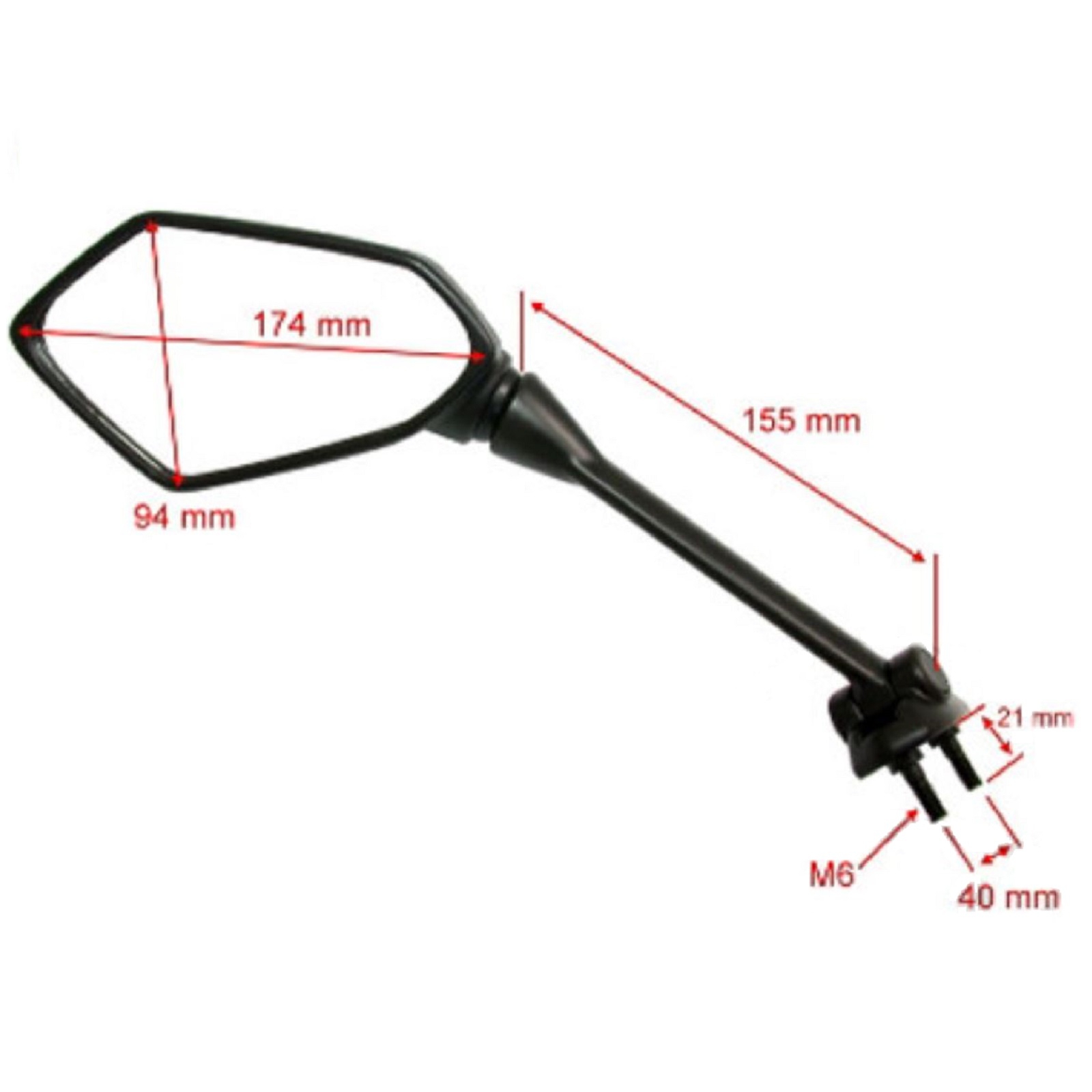 JMP Rückspiegel Paar für Kawasaki ER-6F 650 C D 2009 - 2011 C9F CAF CBF D9F DAF DBF