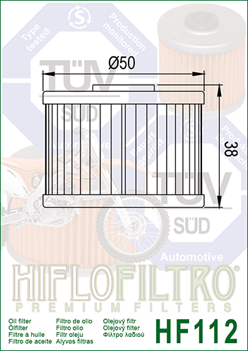 HIFLO HF112 Ölfilter für Honda ATC CBR CRF FMX FX NX SLR XBR XL XR 250-650 ccm