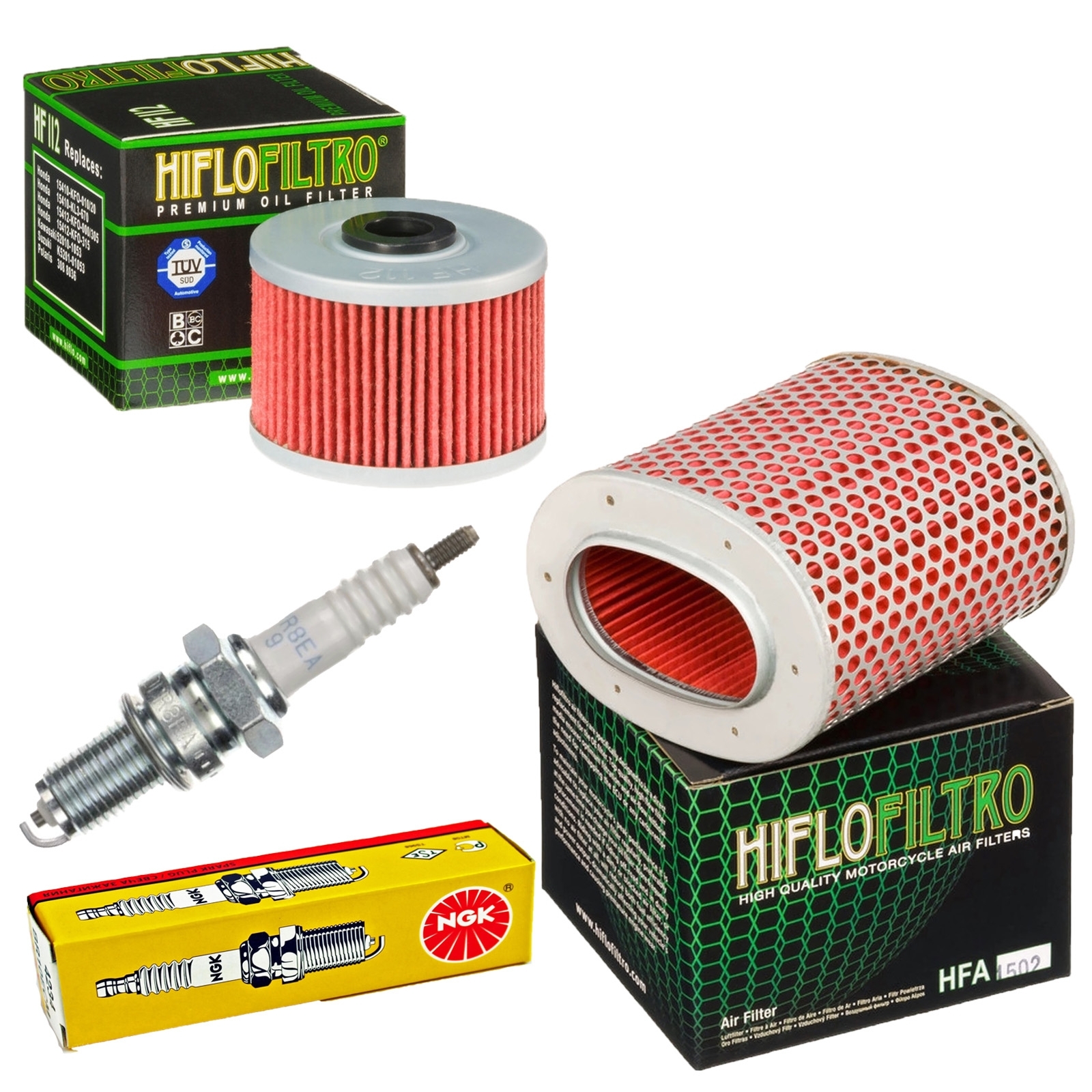 Inspektionskit für Honda XBR 500 1985-1989 PC15 Luftfilter Ölfilter Zündkerze
