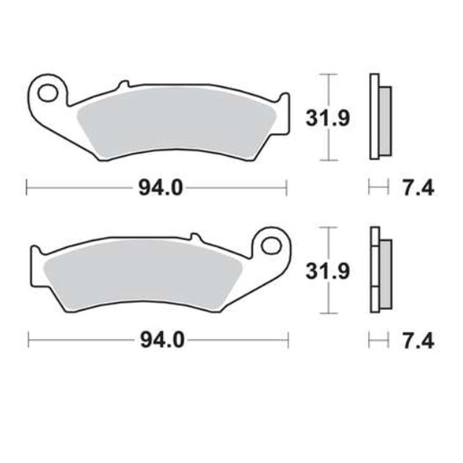 TRW MCB574SI Sintermetall Bremsbeläge vorne für Honda CR125 R CR250 R CR500 R NX250 XR250 R XR600 R
