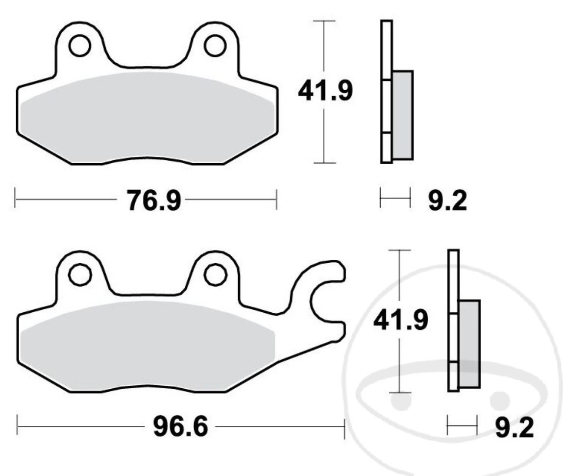 TRW Bremsbelagsatz für Kawasaki Z125 Ninja 125 Kymco Dink 125 200 Yager 125 Grand Dink 125 vorne+hinten