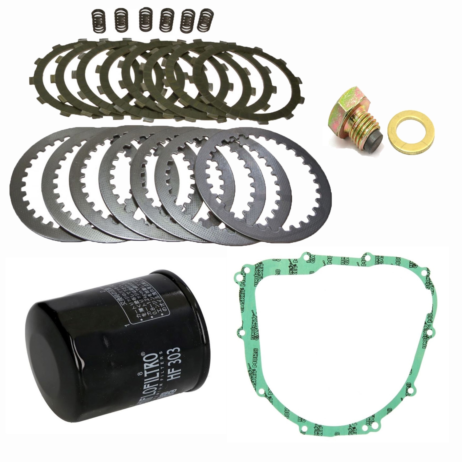 Kupplung für Kawasaki ZX-7R 750 P 1996-2002 Reparatursatz verstärkt Dichtung Ölfilter Ablassschraube