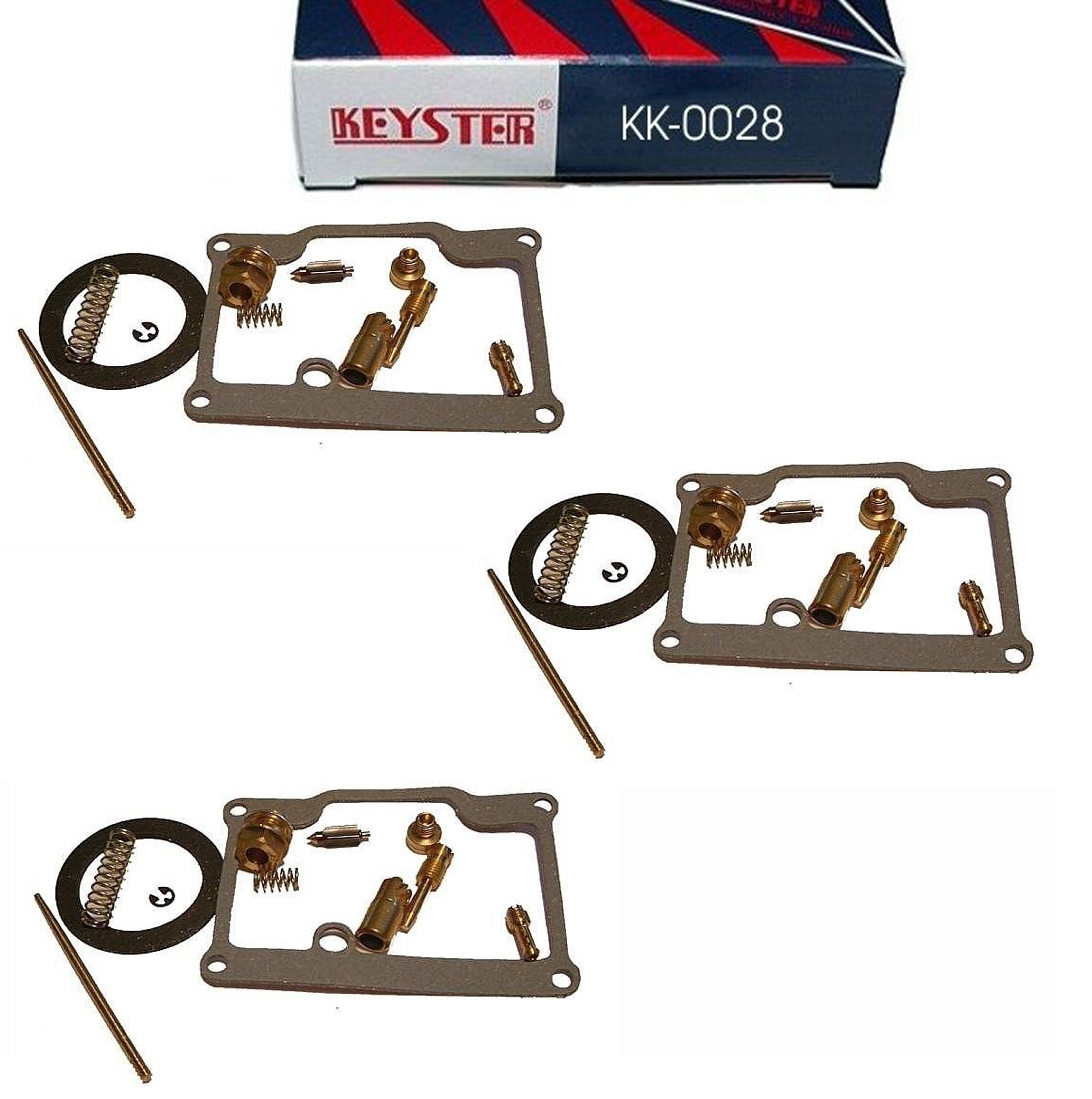 3x Keyster KK-0028 Vergaser Reparatursatz für Kawasaki H2 750 Mach 4 1972 - 1975