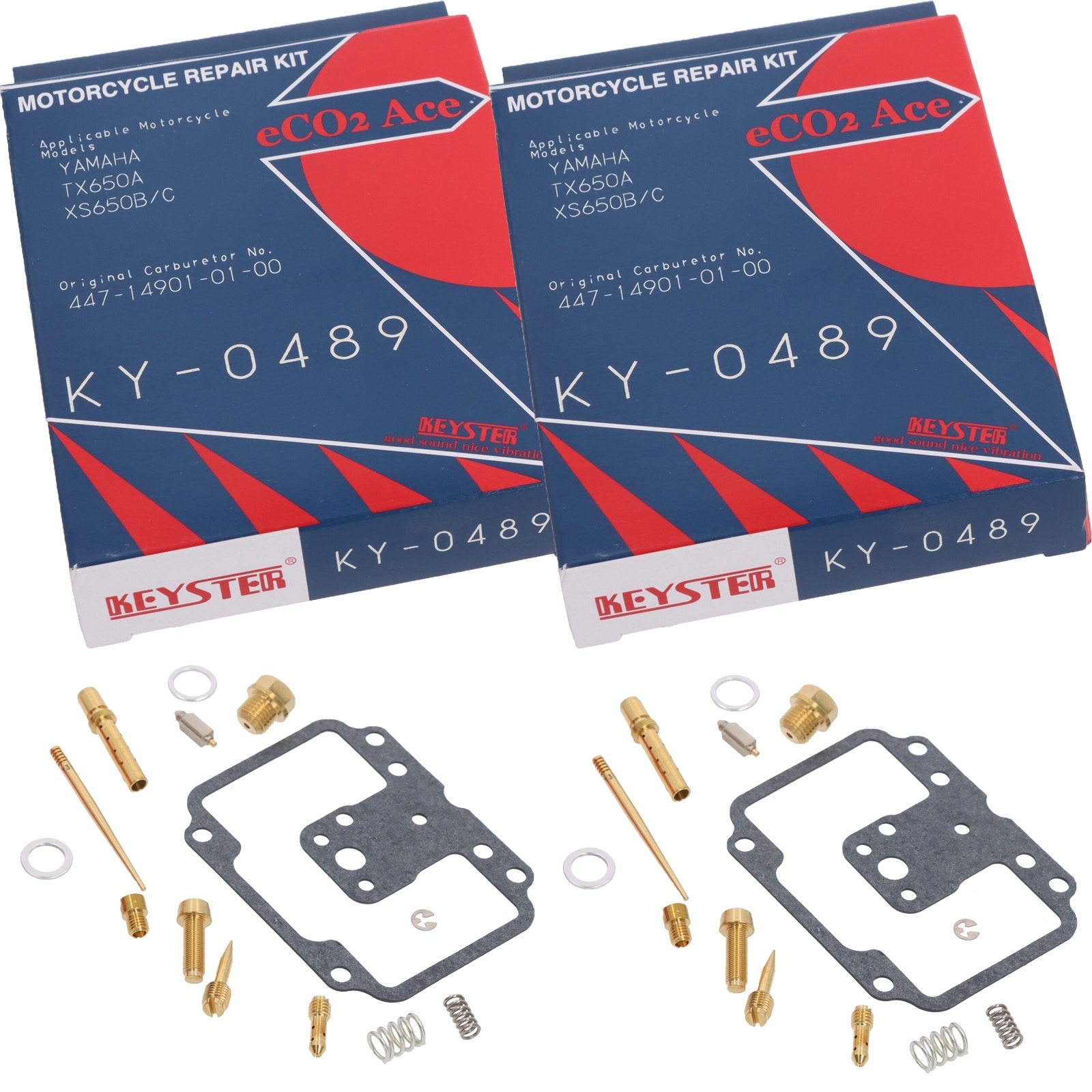 2x Keyster KY-0489 Vergaser Reparatursatz für Yamaha XS650 1975 - 1976 Typ 447