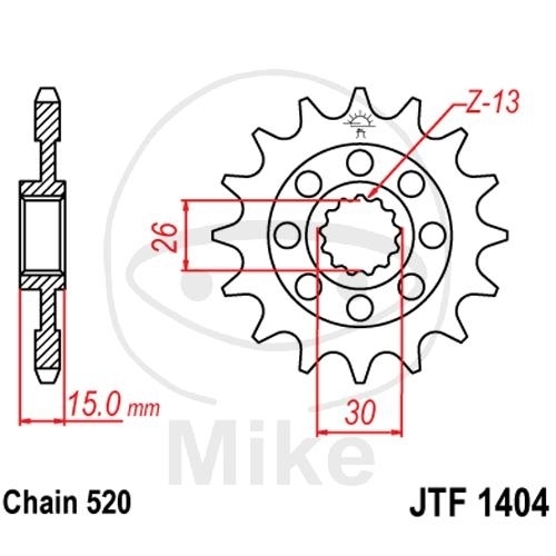 JT Ritzel 15 Zähne Teilung 520 / 1404.15 JT Sprockets