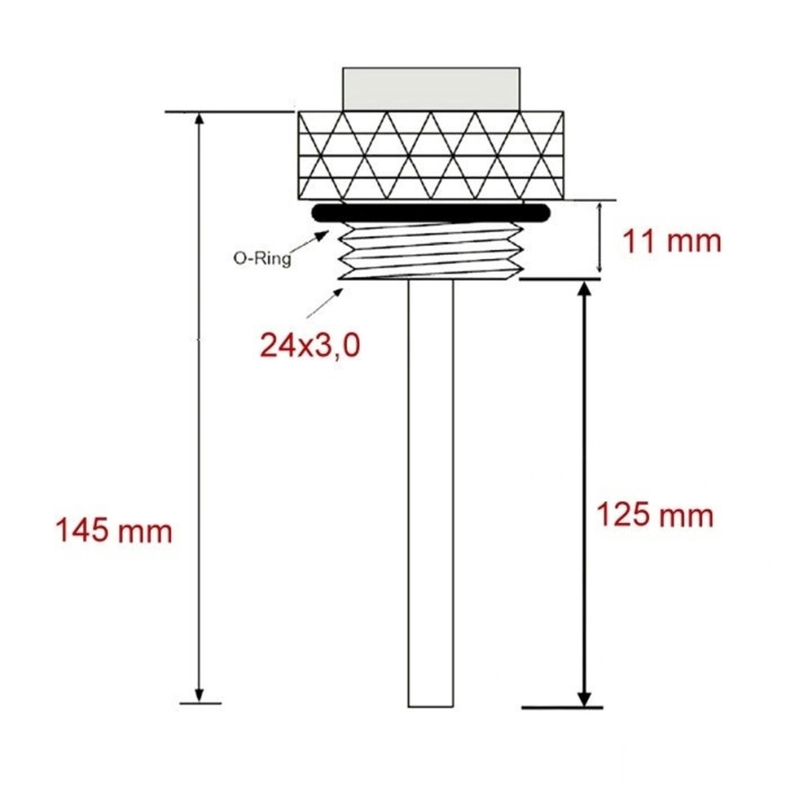 Öltemperatur Direktmesser Ölthermometer 24x3.0 für Honda VTX 1300 2003-2007