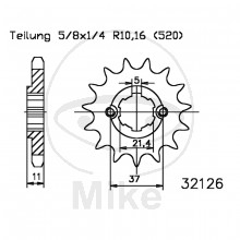 ESJOT Ritzel 15 Zähne  Teilung 520  / 50-32126-15