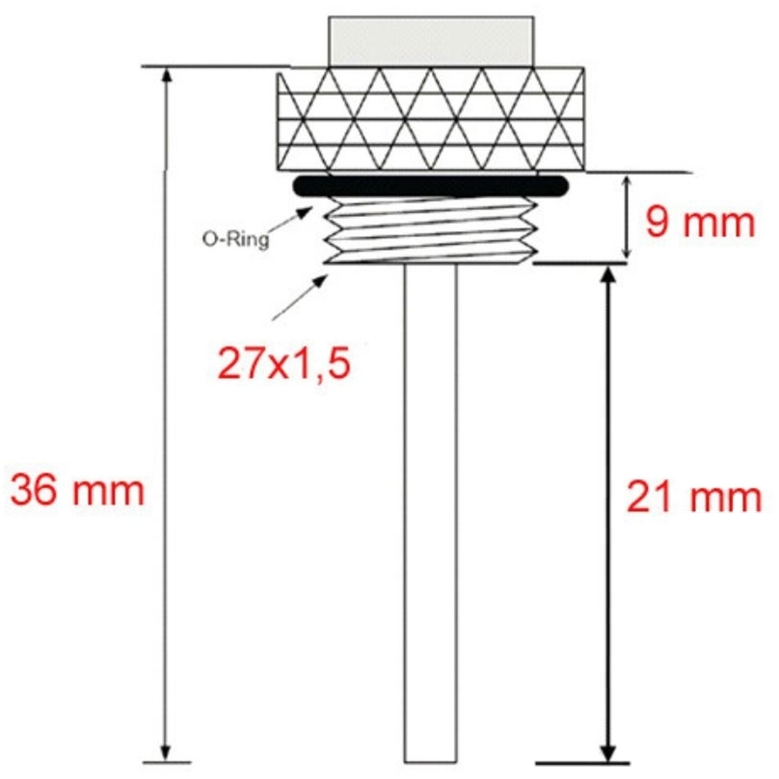Öltemperatur Direktmesser Ölthermometer 27x1.5 Yamaha FJ FZ FZR FZX XJ XJR XS