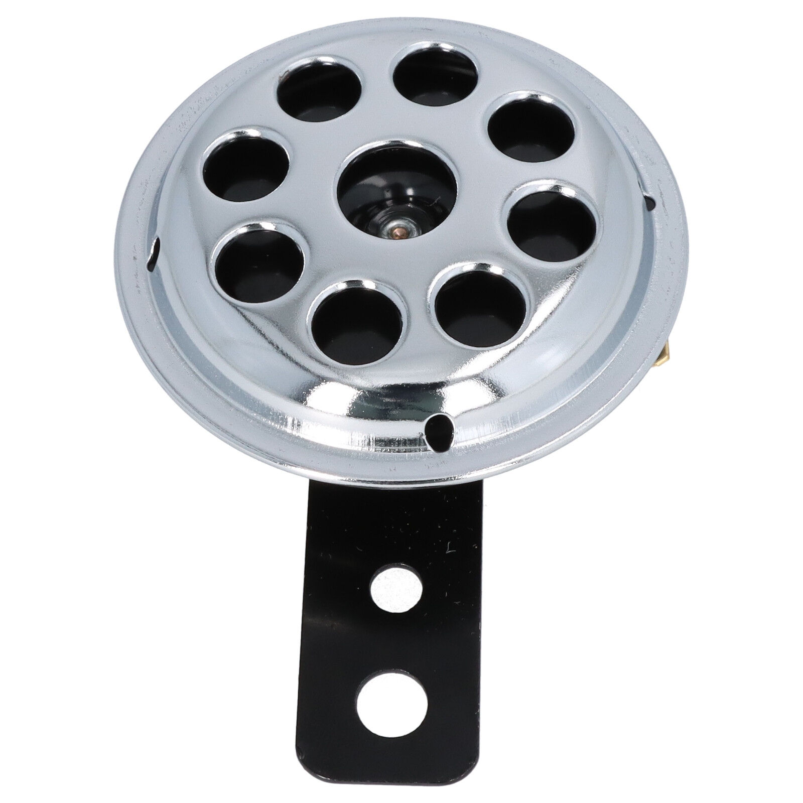 Universelle Motorrad Hupe aus Metall, chrom mit schwarzem Kern, 12 Volt, 71 mm 105db