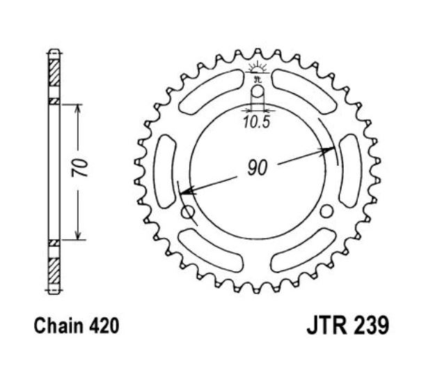 JT Kettenrad 50 Zähne Teilung 420 / JTR239.50 JT Sprockets