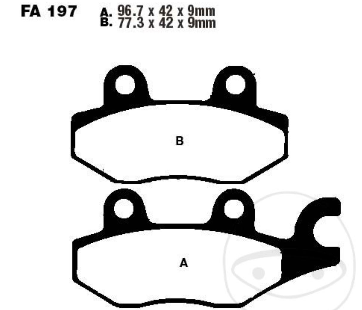 EBC Bremsbeläge SFAC197 für Kymco Yager/Spacer Gand Dink Super Movie Poeple Like