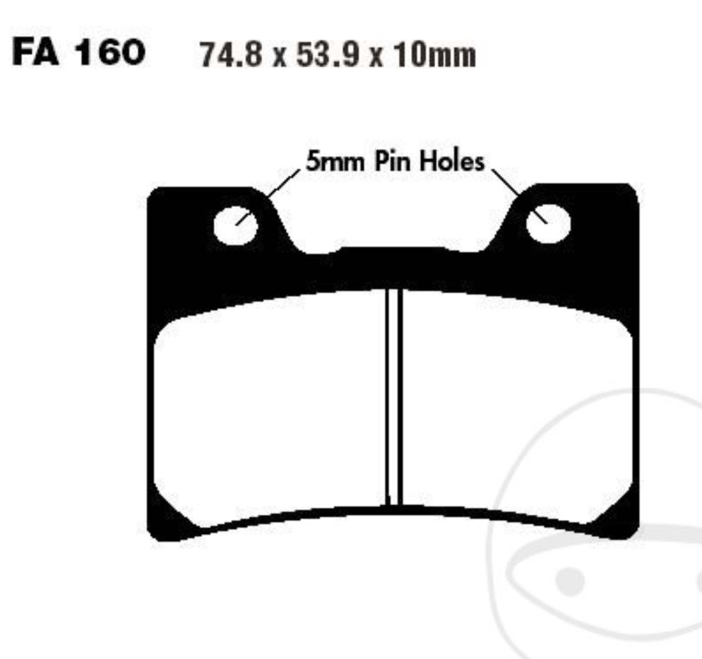 EBC FA160 Bremsbelagsatz vorne für Yamaha FZR 600 FZR 1000 TDM 850 FJ VMX-12 1200