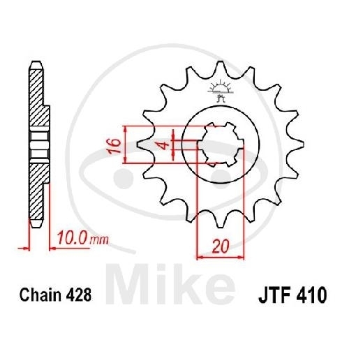 JT Ritzel 16Z Teilung 428 JTF410.16