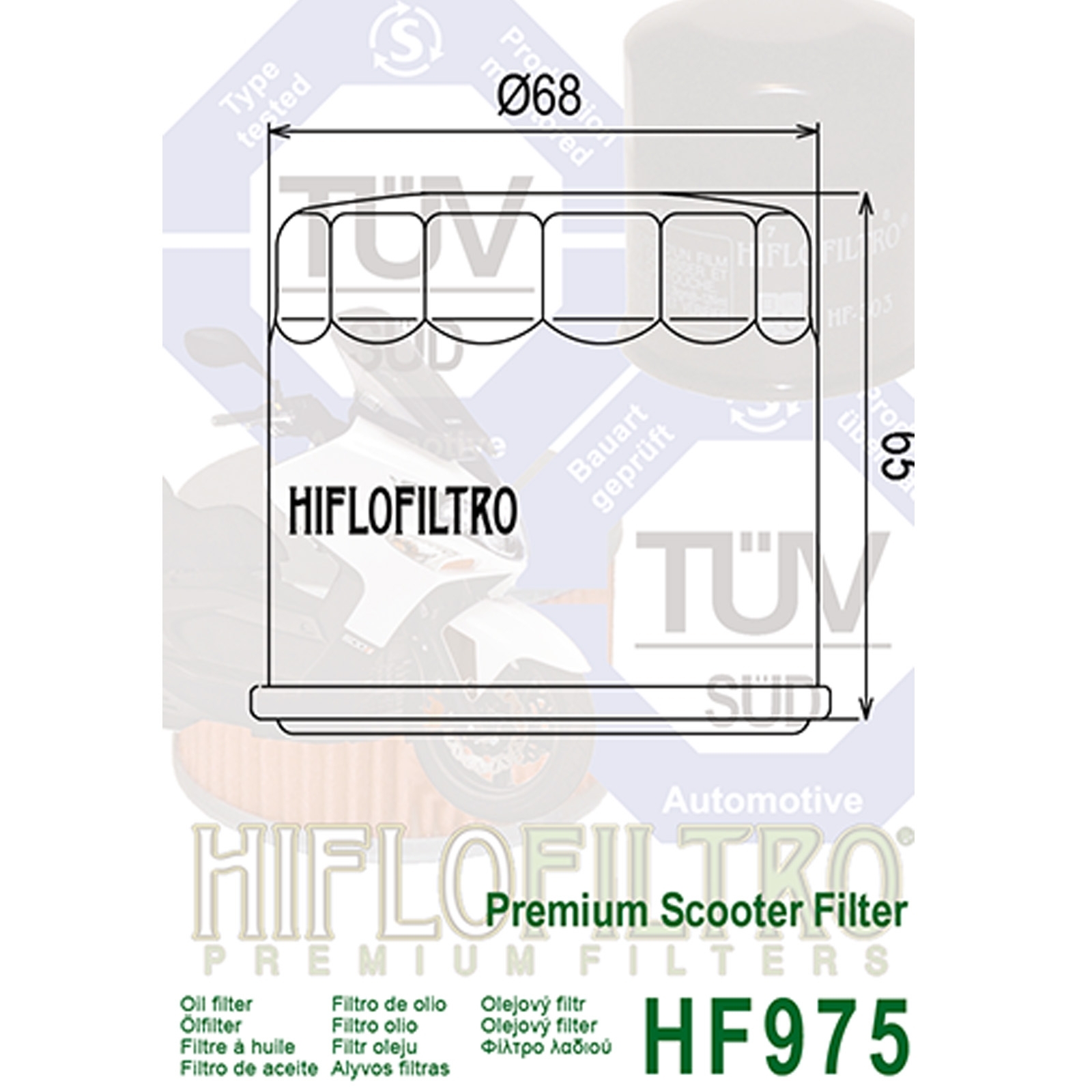 HIFLO HF975 Ölfilter für Suzuki Burgman AN 650 2002 - 2021 AN650 A AN650 ZAN650 L