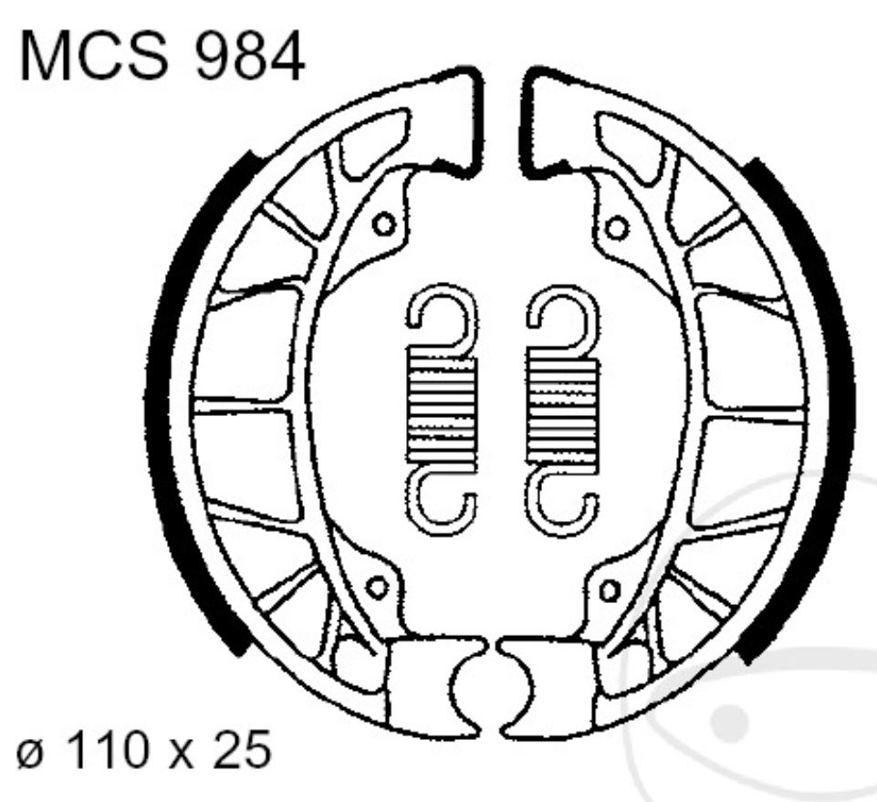 TRW Bremsbacken mit Federn MCS984 110x25mm für Gilera Runner Stalker Ice Stalker