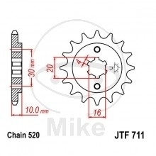JT Ritzel 12 Zähne Teilung 520  / 711.12 JT Sprockets