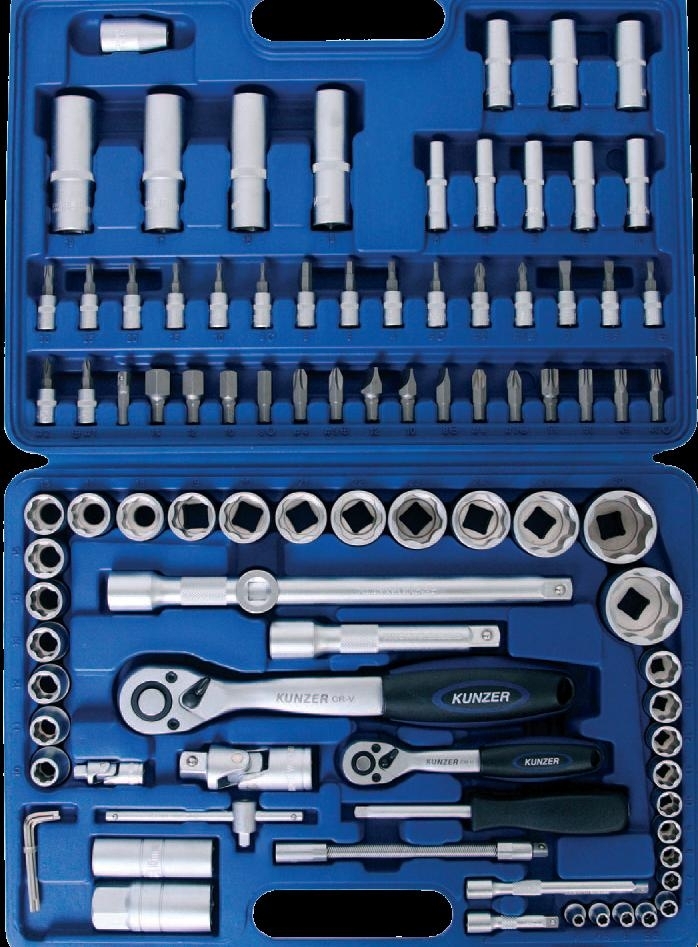 Steckschlüsselsatz 1/4" – 1/2" 94-teilig im Koffer