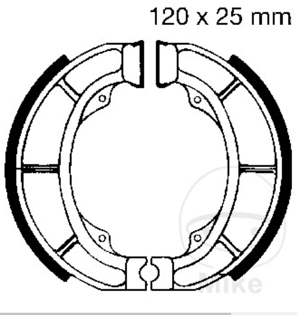 EBC Bremsbacken mit Federn S624 120x25mm für Atala/Rizzato Italjet Derbi 50ccm