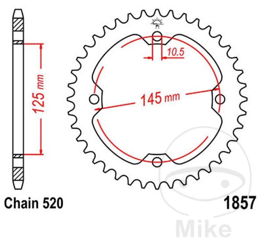 JT Sprockets JTR1857.36 Kettenrad hinten für Yamaha YFM250 YFM350 YFM700 YFZ 750 36 Zähne