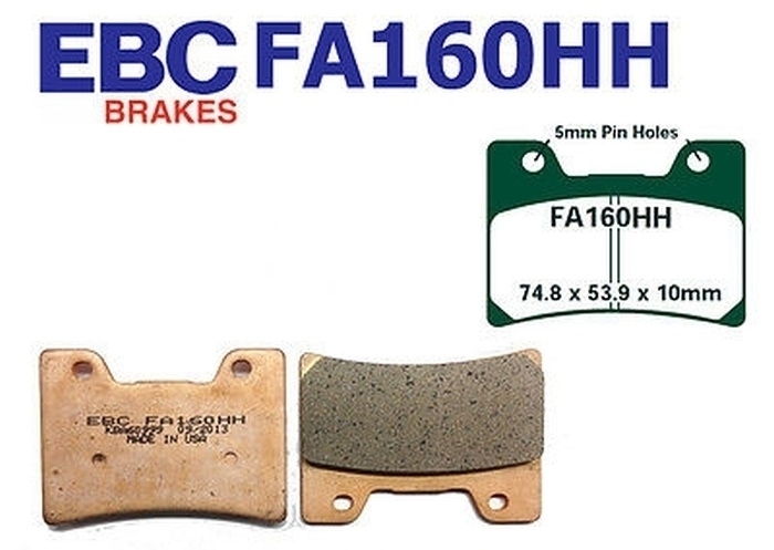 EBC Sintermetall Bremsbeläge FA160HH vorne für Yamaha FZR 600 1000 TDM 850 FJ VMX-12 1200