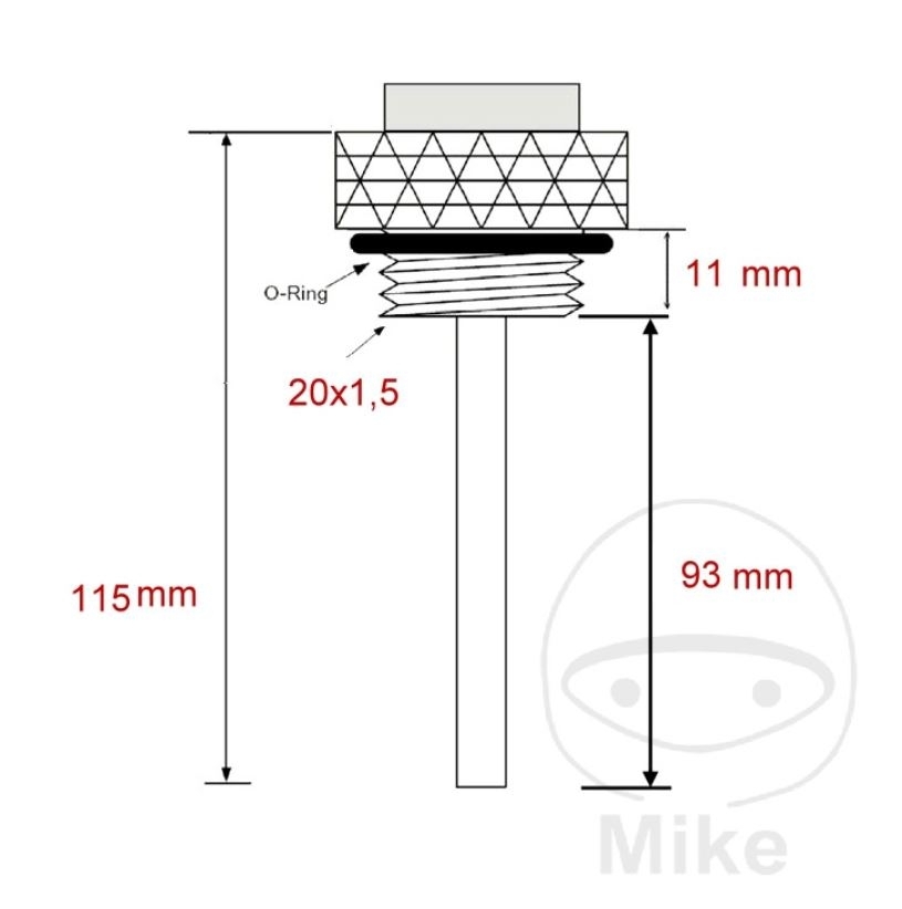 Öltemperatur Direktmesser 20x1.5mm für Suzuki DR750 DR800 S SU VLR1800 VZR1800