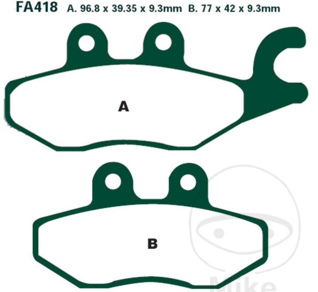 EBC Bremsbeläge SFA418HH für Piaggio X7 X8 X9 X10 Xevo MP3 Beverly i.e LT RL