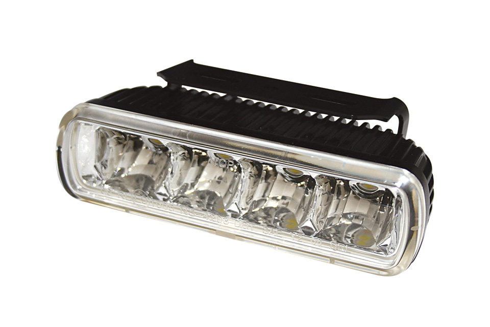 LED-Tagfahrlicht mit 4 LEDs rechteckig Aluminium schwarz
