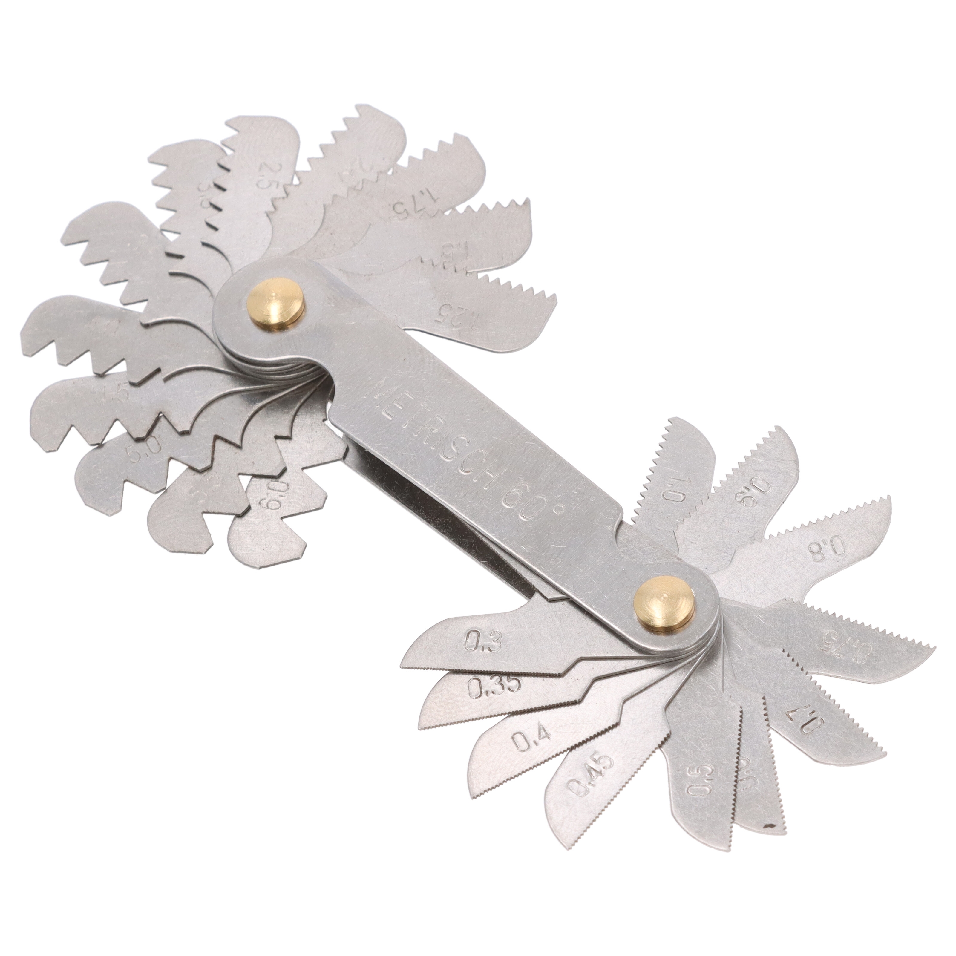 Gewindelehre 24 Blätter 60° Grad metrisch Gewindesteigung Messwerkzeug