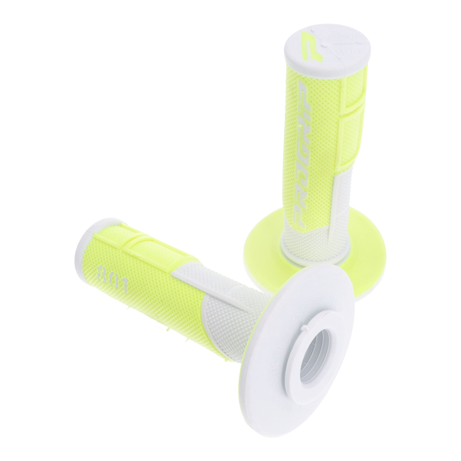 Progrip 801 Soft Touch Griffgummi weiss neongelb für Enduro Motocross Offroad Motorrad